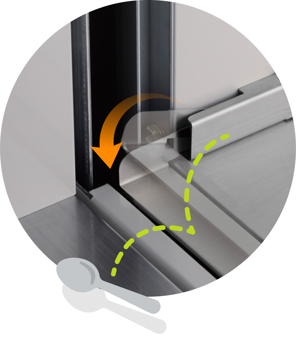 小荷物専用昇降機「ふわり」のドアギャップカバーのイメージイラスト