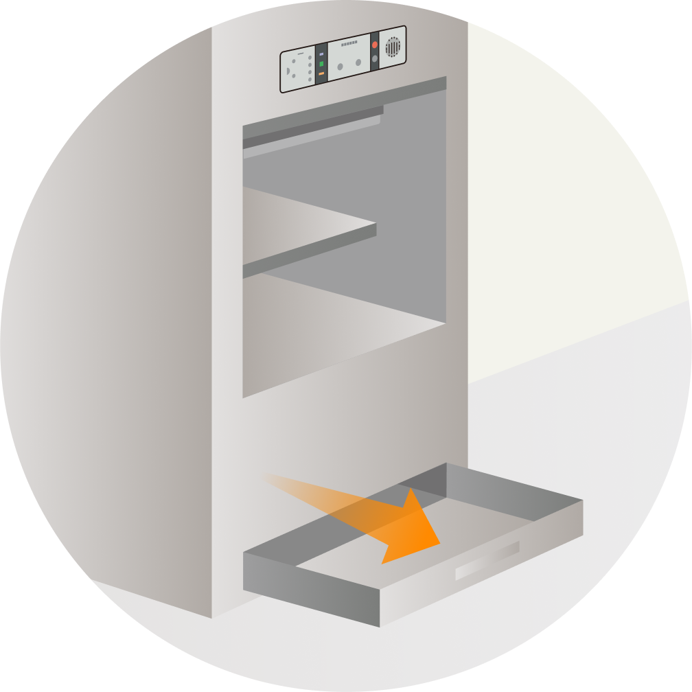 小荷物専用昇降機「ふわり」の清掃しやすい昇降路のイメージイラスト